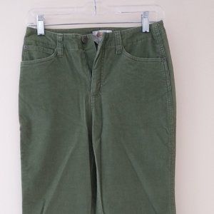 Talbots Stretch Green Corduroy Pants, size 2, cotton/lycra spandex